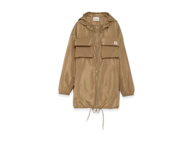 MIU MIU Women's Technical Fabric Blouson Jacket "Clay Grey"