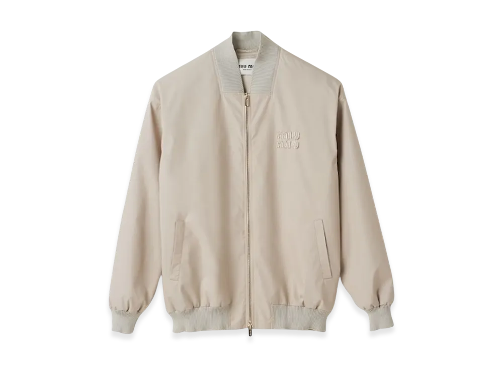 MIU MIU Women's Panama Cotton Blouson Jacket "Limestone"
