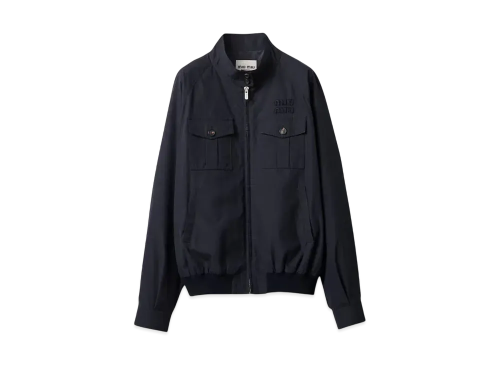 miumiu パナマコットン ブルゾンジャケット ミュウミュウ ウィメンズ ポケット付 パナマコットン ブルゾン