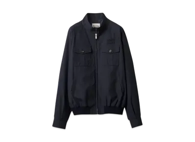 MIUMIU Women's Panama Cotton Blouson Jacket with Pockets "Navy"