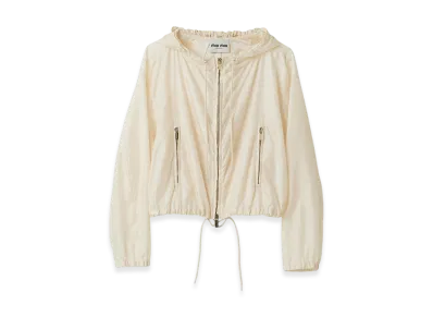 MIU MIU Women's Nylon Blouson Jacket "Ivory"
