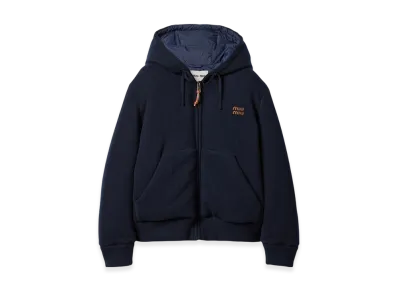 MIU MIU Women's Wool and Cashmere Down Jacket "Blue"