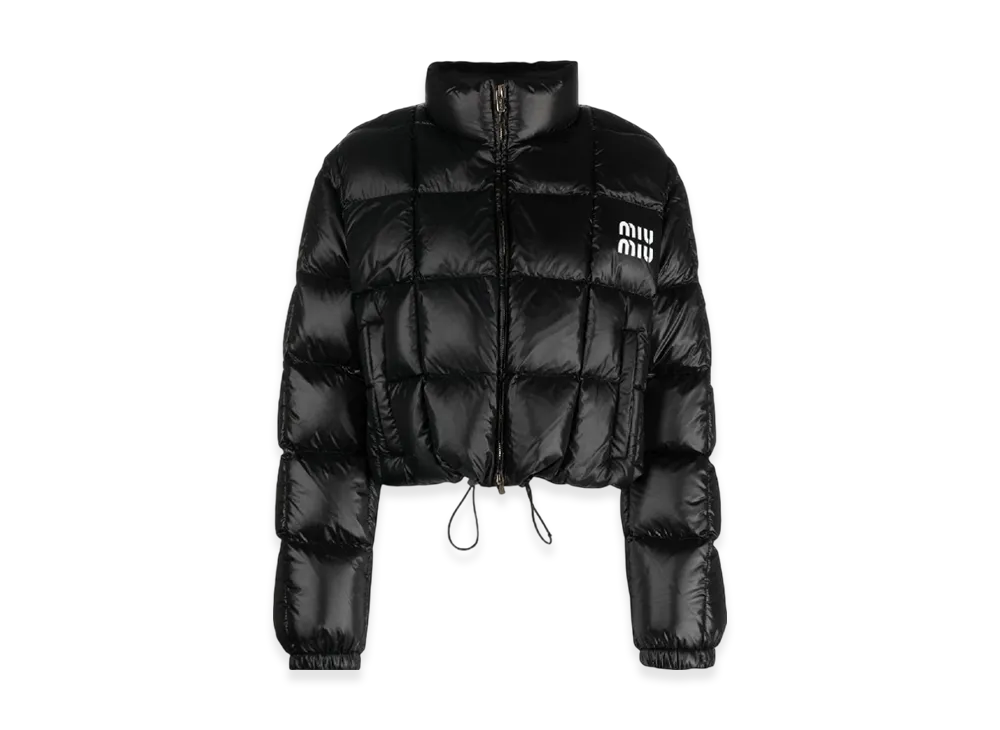 MIU MIU Women's Nylon Cropped Down Jacket "Black"