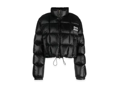 MIU MIU Women's Nylon Cropped Down Jacket "Black"