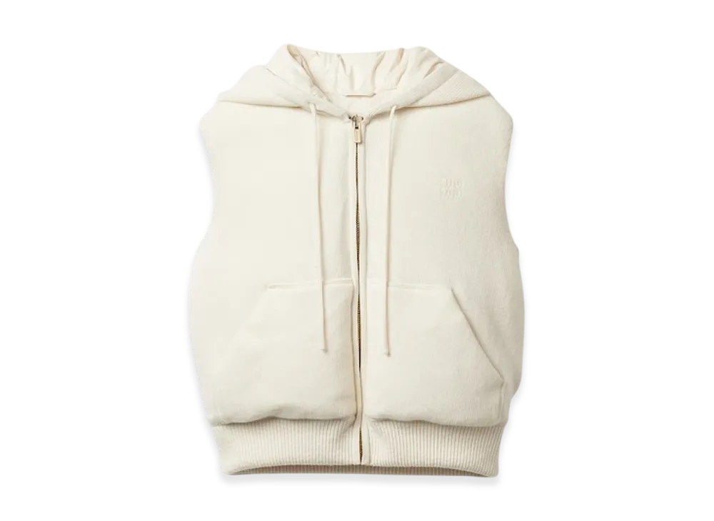 MIU MIU Women's Camel Hair Down Vest "Petal Pink"