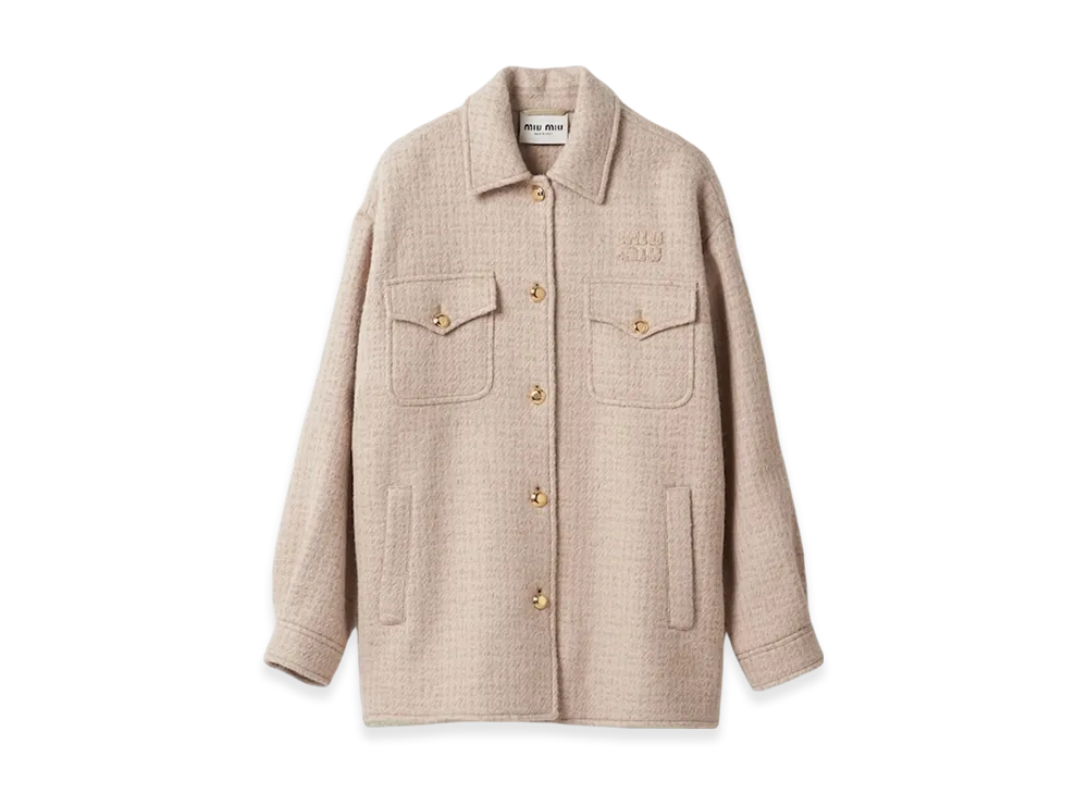 MIU MIU Women's Wool Blouson Jacket "Albino White"