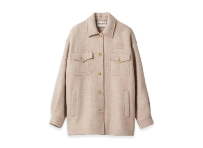 MIU MIU Women's Wool Blouson Jacket "Albino White"