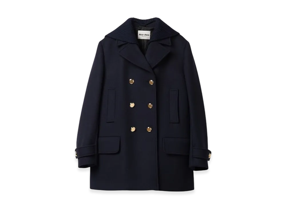 MIU MIU Women's Cloth Peacoat "Navy"