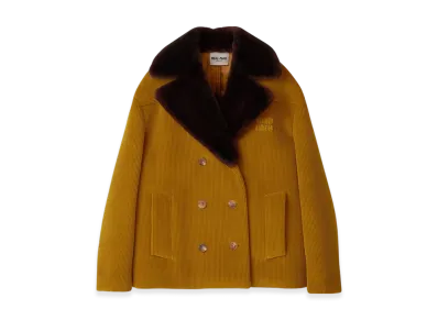 MIU MIU Women's Corduroy Blouson Jacket "Ochre"