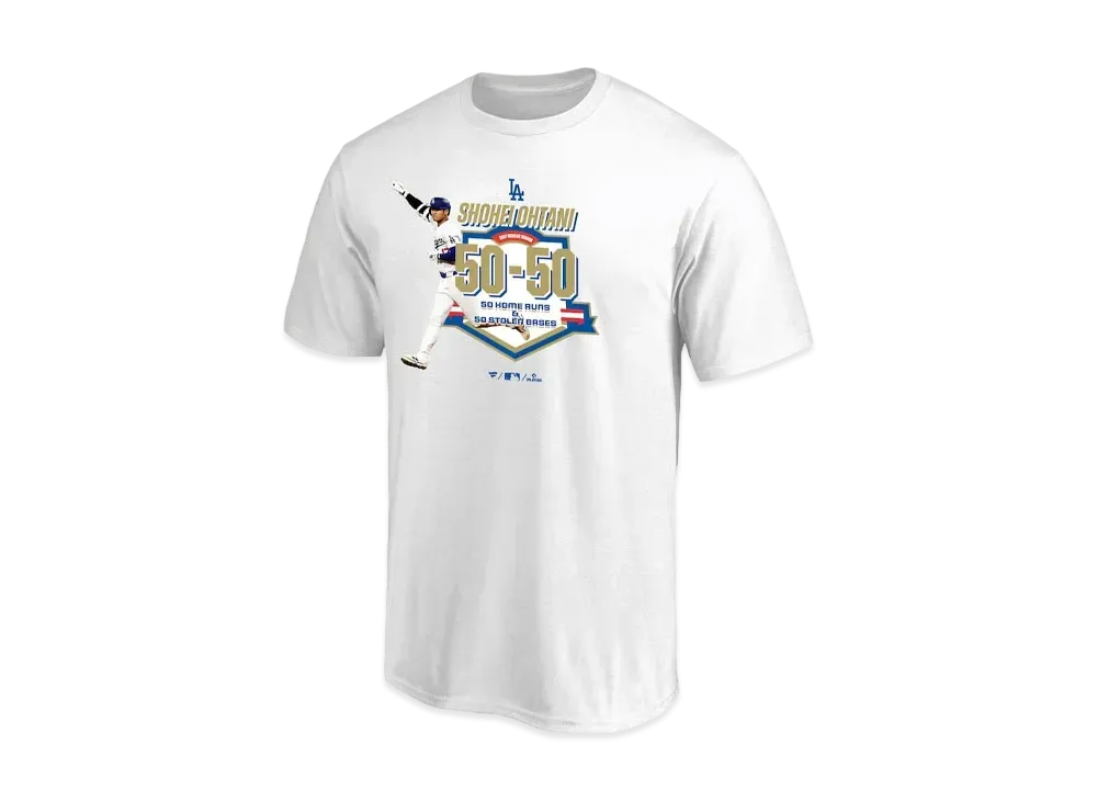 MLB Los Angeles Dodgers Shohei Ohtani 50-50 Club Achievement T-shirt "White"