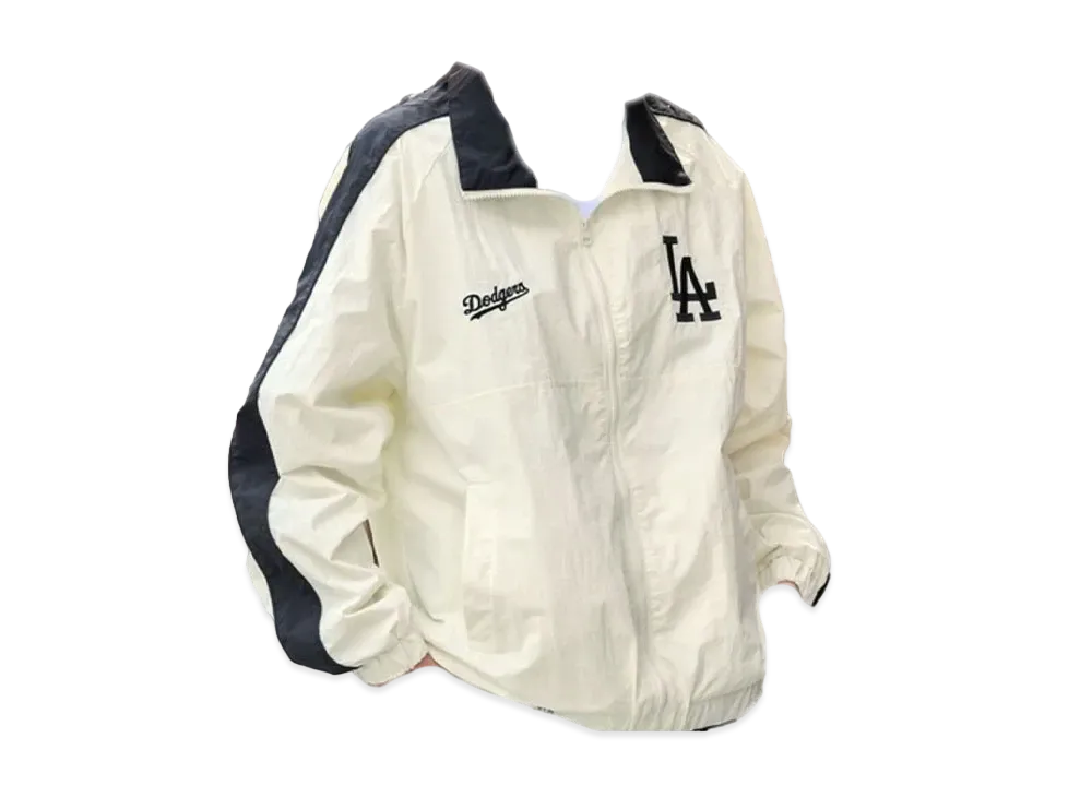 MLB Exclusive Embroidery Oversized Stand Neck Sideline Nylon Track Blouson "Off White"