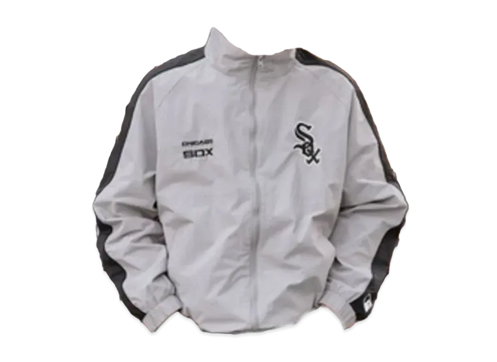 MLB Exclusive Embroidery Oversized Stand Neck Sideline Nylon Track Blouson "Light Gray"