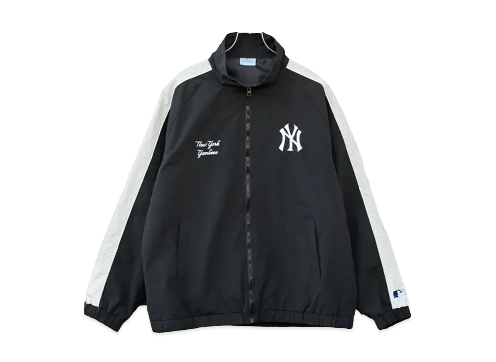 MLB Exclusive Embroidery Oversized Stand Neck Sideline Nylon Track Blouson "Black"