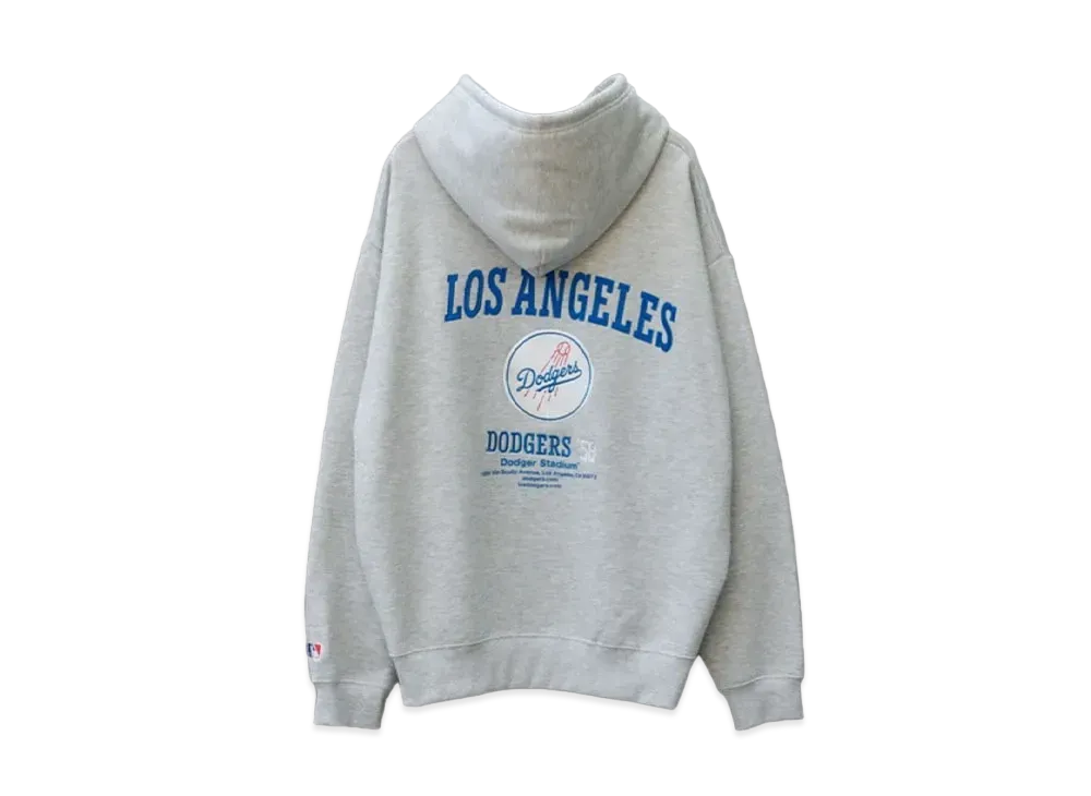 MLB Exclusive Logo Embroidery Back Design Big Silhouette Brushed Lining Pullover Hoodie "Light Gray"