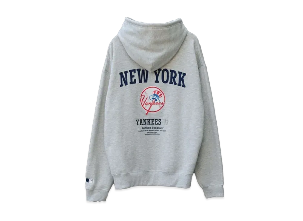 MLB Exclusive Logo Embroidery Back Design Big Silhouette Brushed Lining Pullover Hoodie "Ash Gray"