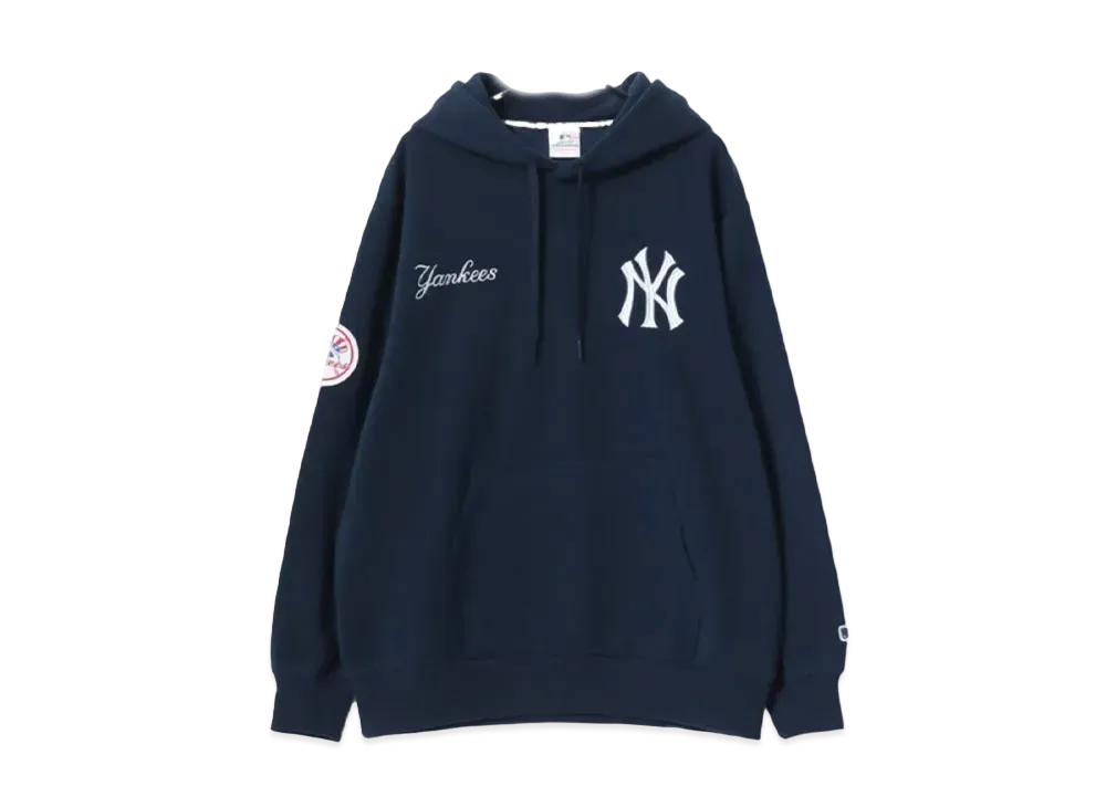 MLB Fleece Lining Logo Patch One Point Embroidery Sweatshirt Hoodie "Navy"