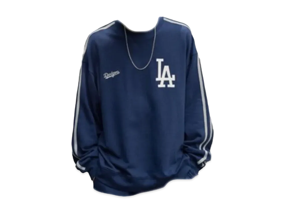 MLB Exclusive Set Up Patch Embroidery Side Line Big Silhouette Pullover Sweatshirt & Sweatpants "Navy"