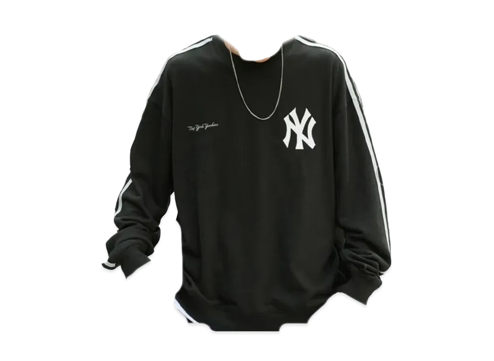 MLB Exclusive Set Up Patch Embroidery Side Line Big Silhouette Pullover Sweatshirt & Sweatpants "Black"
