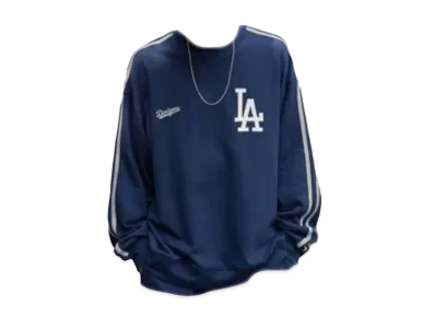 MLB Exclusive Set Up Patch Embroidery Side Line Big Silhouette Pullover Sweatshirt only "Navy"