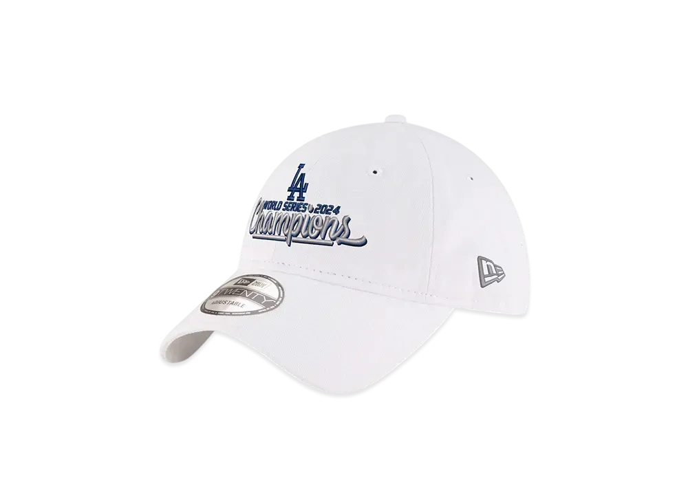 MLB Los Angeles Dodgers New Era 2024 World Series Champions Cursive 9Twenty "White"