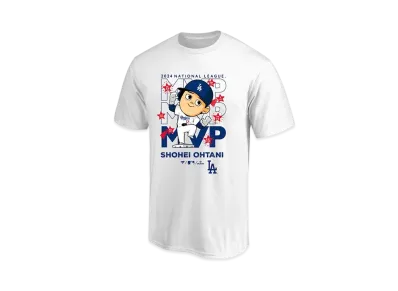 MLB Fanatics Dodgers Shohei Ohtani National League MVP 2024 Award Commemoration Illustration T-Shirt Kids "White"