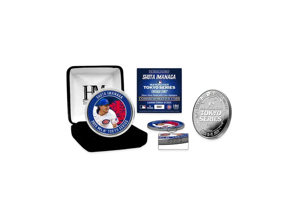 MLB The Highland Mint Tokyo Series Opening Game Cubs Shota Imanaga Silver Coin Memorabilia