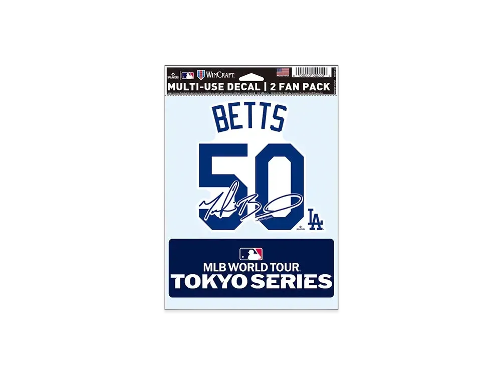 MLB Wincraft Dodgers Mookie Betts Tokyo Series Opening Game Name & Number Fan Decal