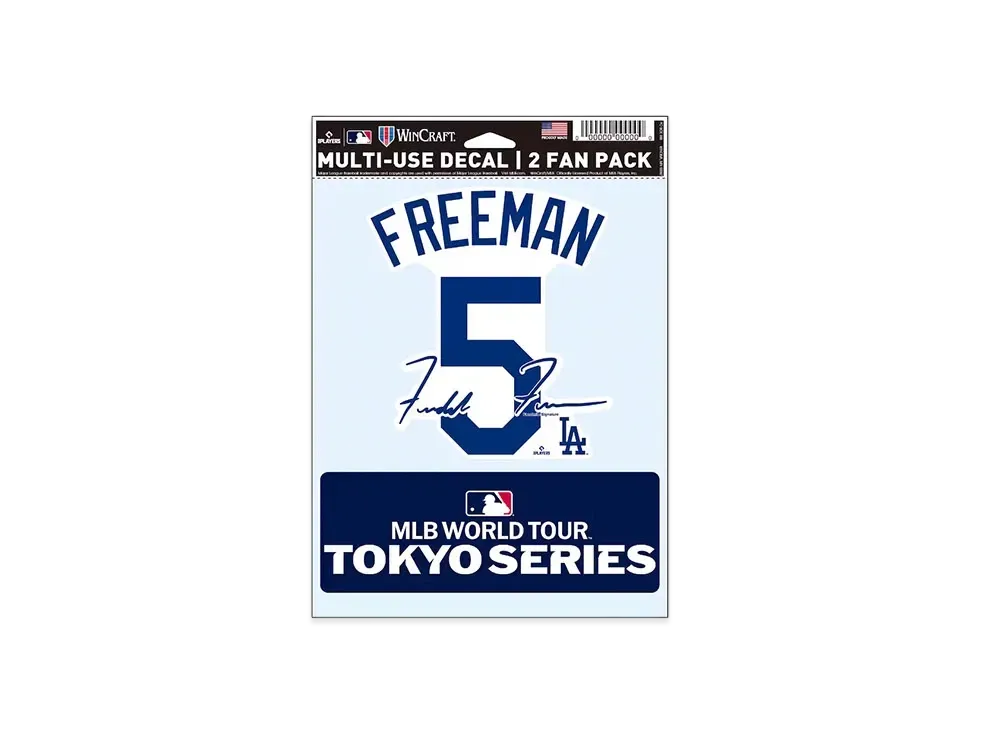 MLB Wincraft Dodgers Freddie Freeman Tokyo Series Opening Game Name & Number Fan Decal