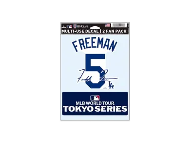 MLB Wincraft Dodgers Freddie Freeman Tokyo Series Opening Game Name & Number Fan Decal