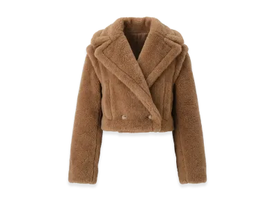 Max Mara Women's Santos Teddy Bear Cropped Jacket "Camel"