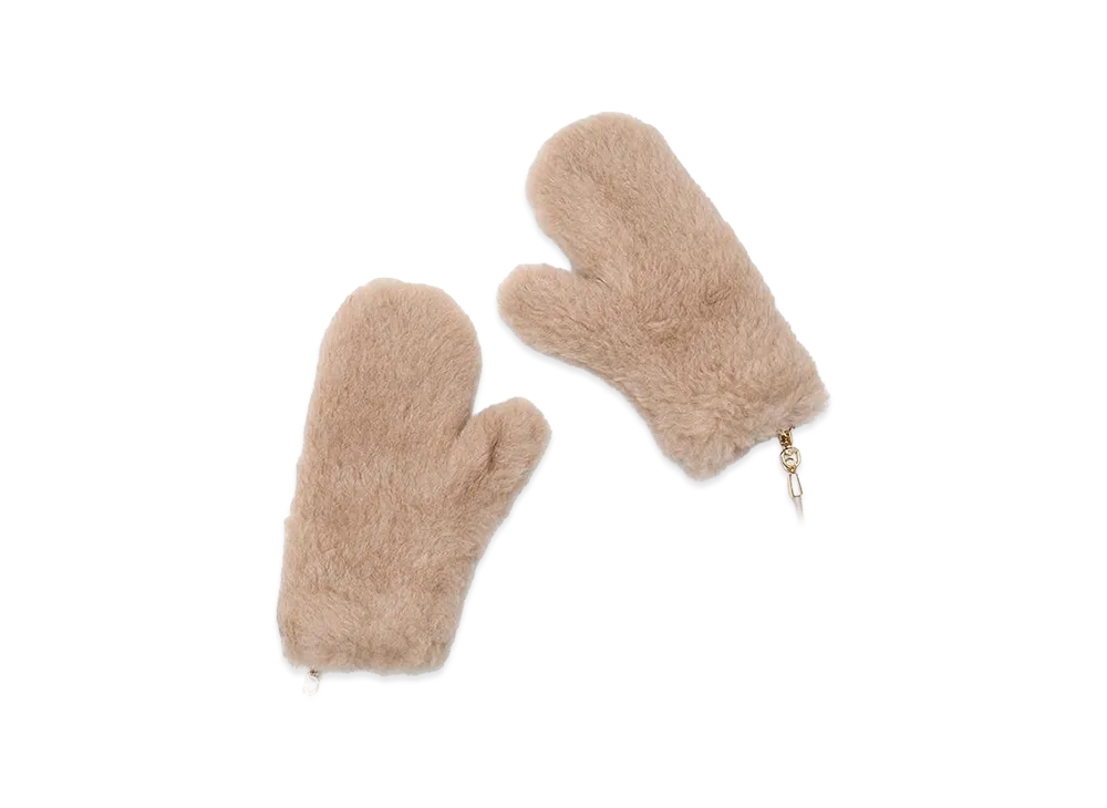 Max Mara Women's Ombrato4 Teddy Bear Mittens "Beige"