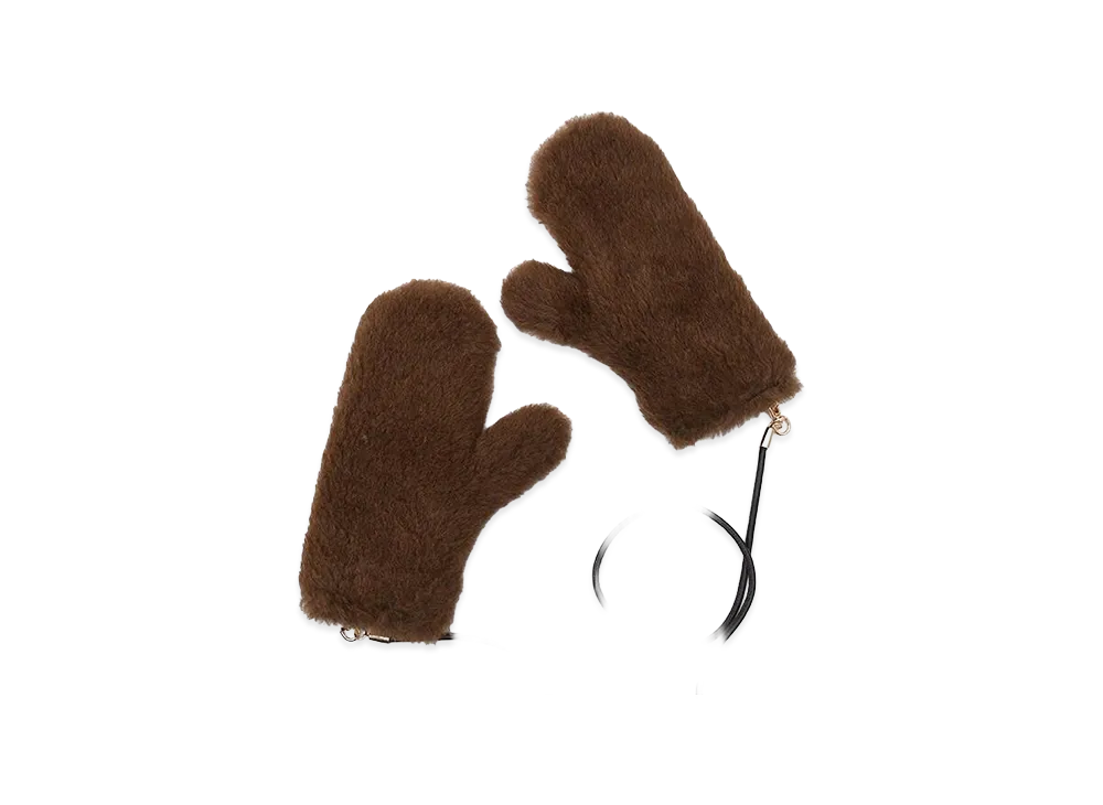 Max Mara Women's Ombrato4 Teddy Bear Mittens "Brown"