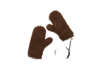 Max Mara Women's Ombrato4 Teddy Bear Mittens "Brown"