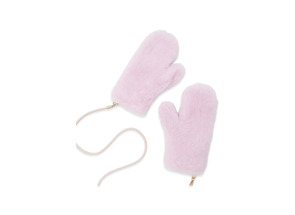 Max Mara Women's Ombrato4 Teddy Bear Mittens "Pink"