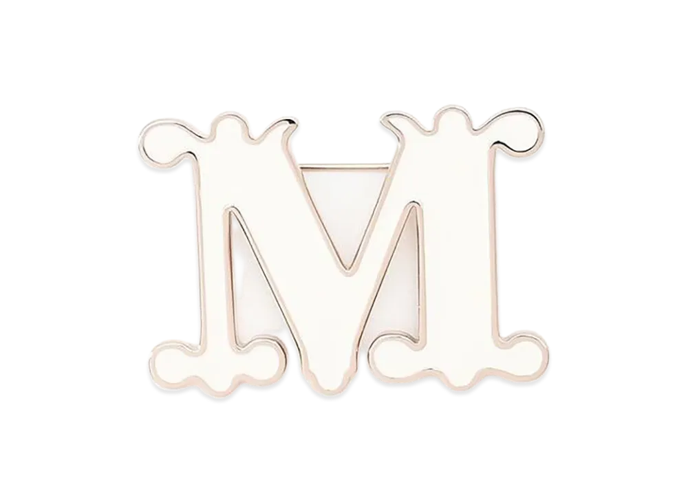 Max Mara Women's Egrege Monogram Brooch "White"