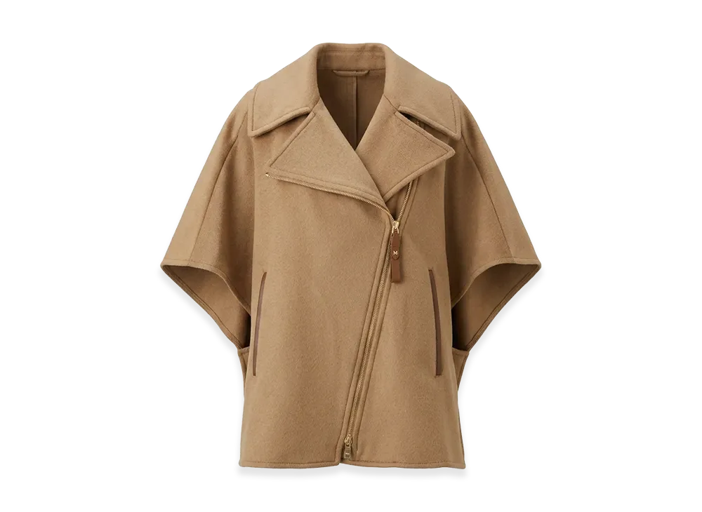 Max Mara Women's Segnale Biker Jacket Cape "Camel"