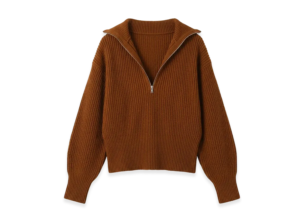 Max Mara Women's Nadar Zip Sweater "Brown Bronze"