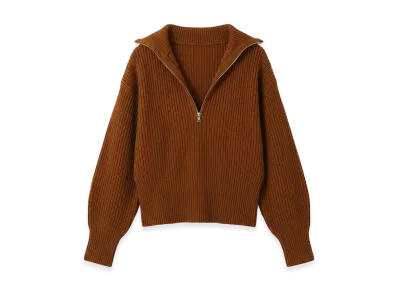 Max Mara Women's Nadar Zip Sweater "Brown Bronze"