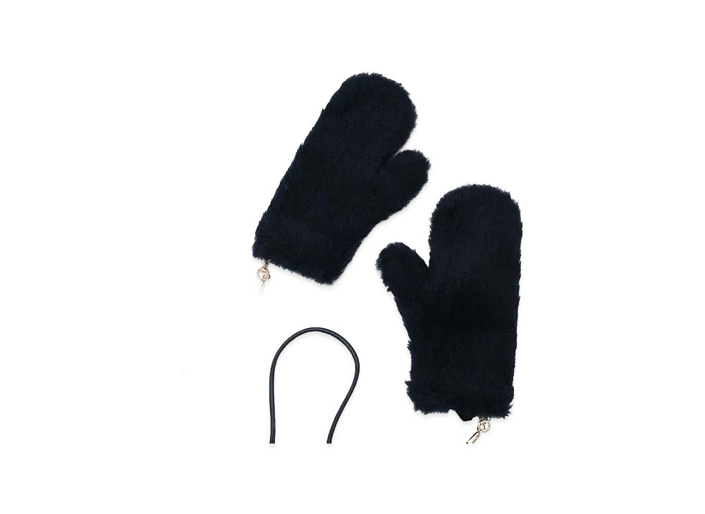 Max Mara Women's Ombrato Teddy Bear Mittens "Ultra Marine"