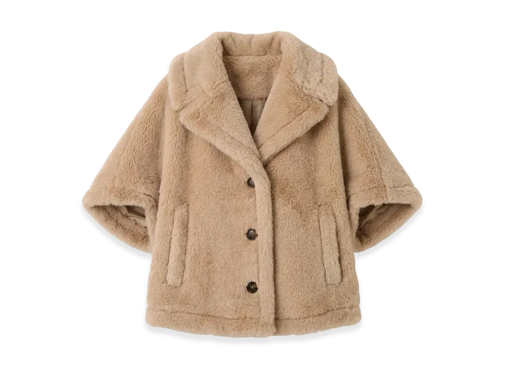 Max Mara Women's Corvino1 Teddy Bear Poncho "Albino"