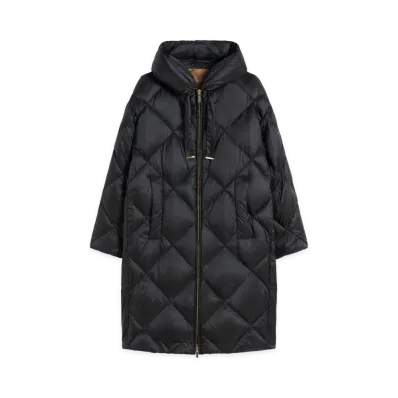 Max Mara Women's Technical Nylon Canvas Down Jacket "Black"