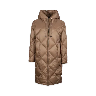 Max Mara Women's Technical Nylon Canvas Down Jacket "Brown"