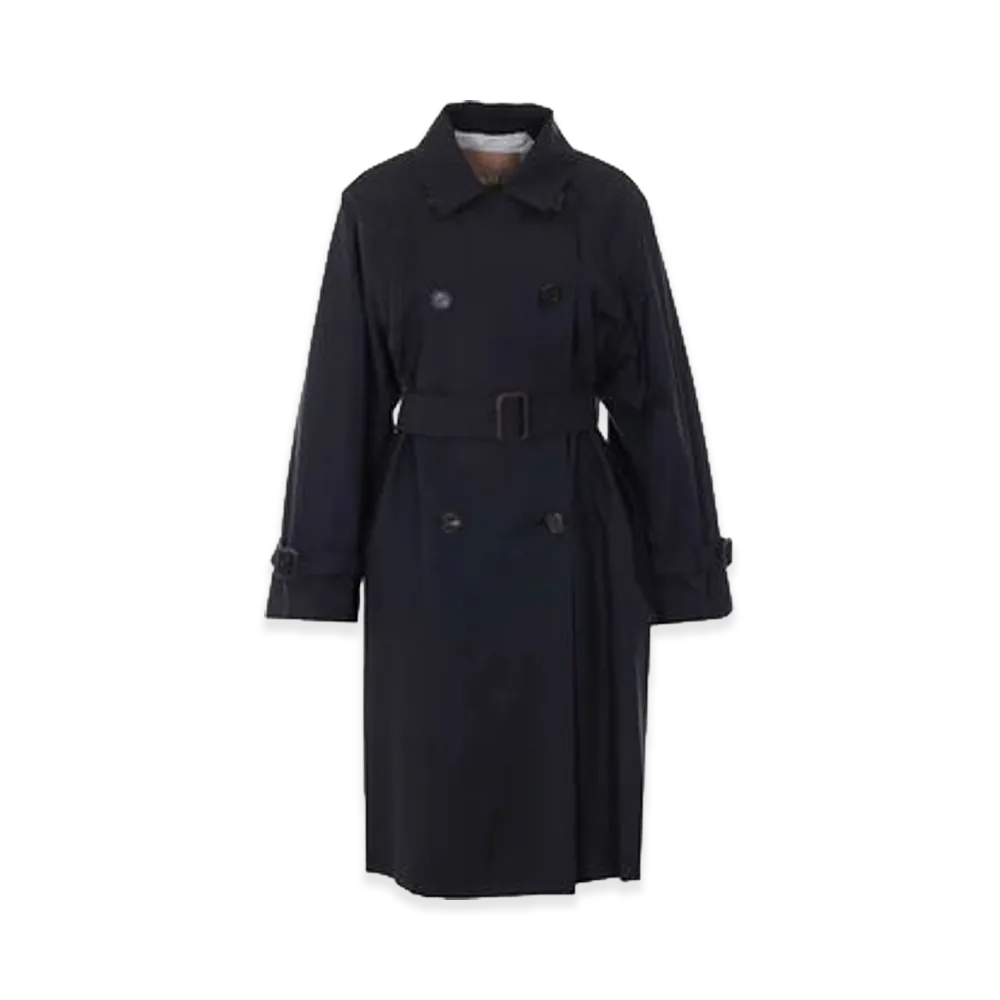 Max Mara Women's Double-Breasted Water-Repellent Twill Trench Coat "Black"