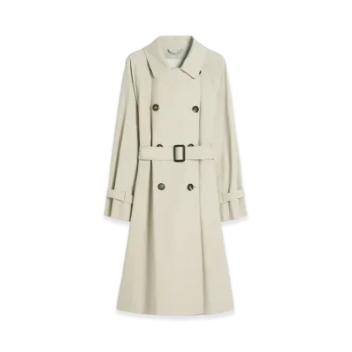 Max Mara Women's Double-Breasted Water-Repellent Twill Trench Coat "Natural"