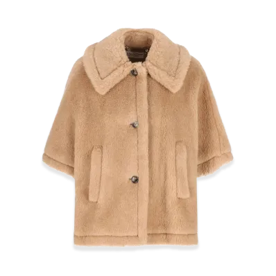 Max Mara Women's Tenebre4 Cashmere Teddy Bear Cape "Beige"