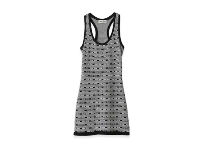 MIU MIU Women's Viscose Mini Dress "Black/White"