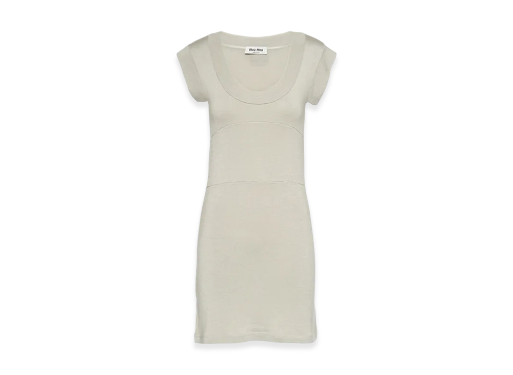 MIU MIU Women's Cashmere and Silk Dress "Pumice Stone"