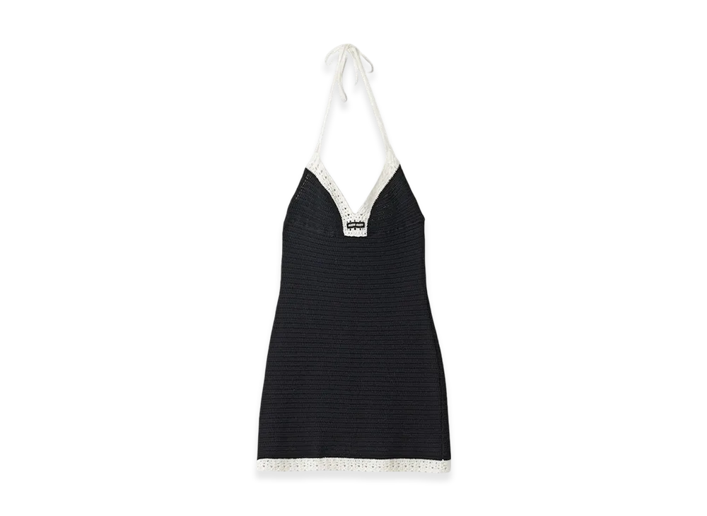 MIU MIU Women's Embellished Cotton Dress "Black"