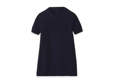 MIU MIU Women's Wool and Nylon Mini Dress "Navy"