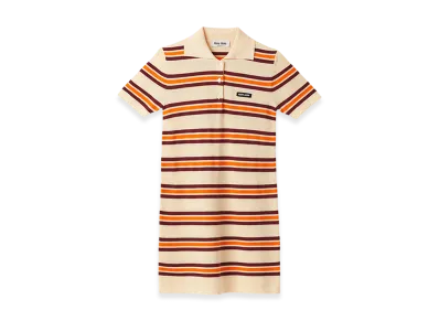 MIU MIU Women's Silk and Cotton Polo Dress "Cream"